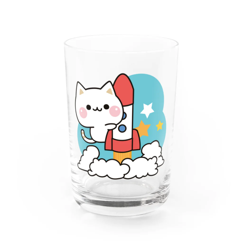 DECORの気づかいのできるネコ　ロケットver. Water Glass :front