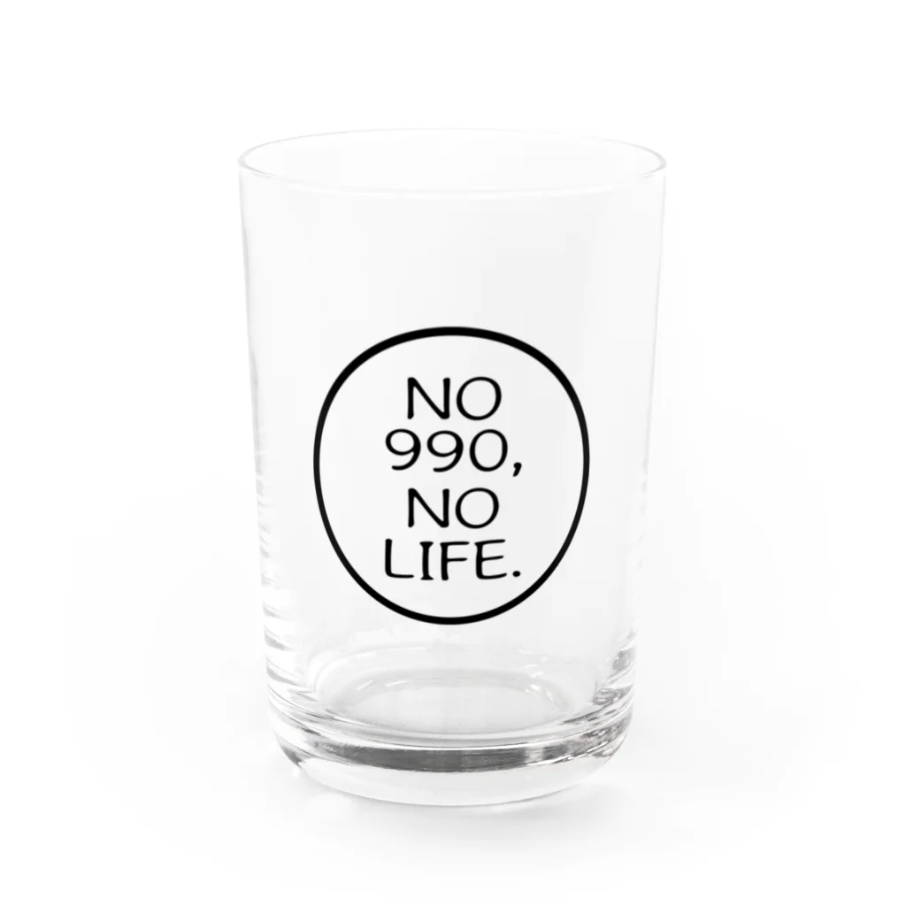 ハチワレデザインのNO 990 NO LIFE(BK) Water Glass :front