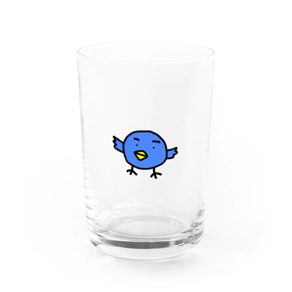 まあのあおいとり Water Glass :front