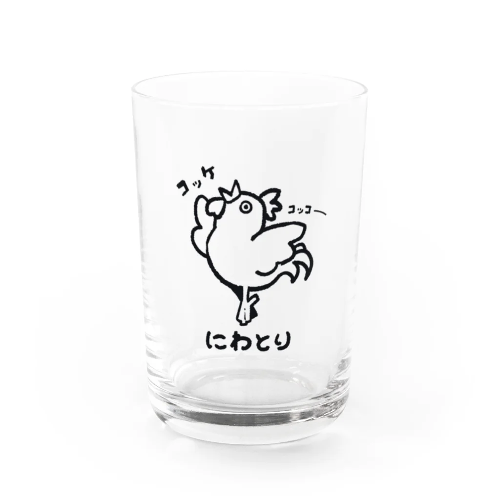 どうぶつ創作隊のバレエしてそうなニワトリ Water Glass :front