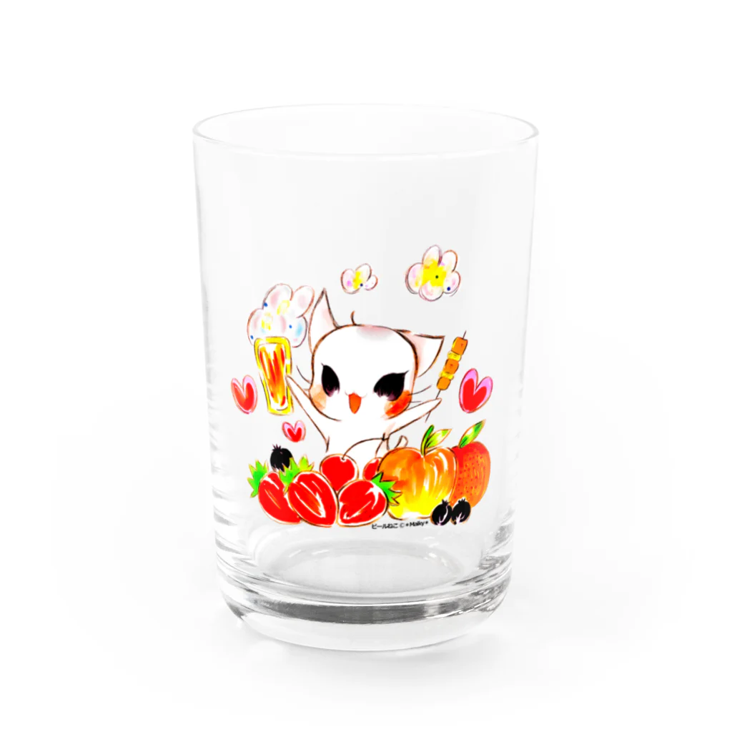 ＊Maiky＊の【ビールねこ】フルーツMIX.ver Water Glass :front