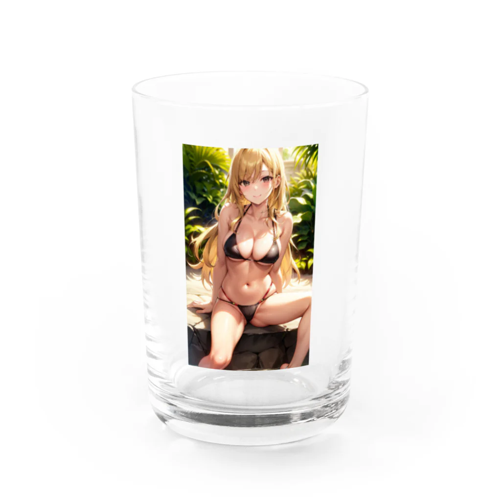 天乃鯱の金髪ビキニギャル２　イラスト Water Glass :front