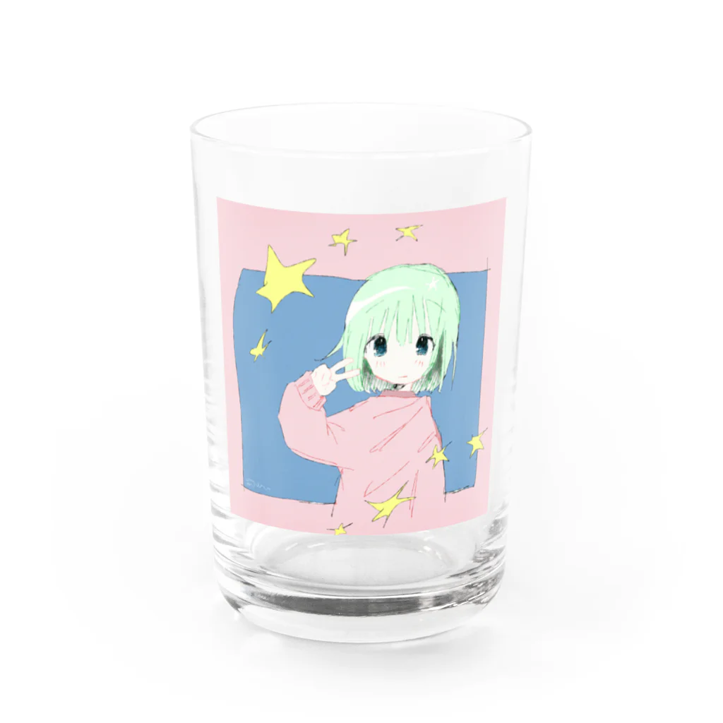 ゆーきんの絵ぐっずのpi_s Water Glass :front