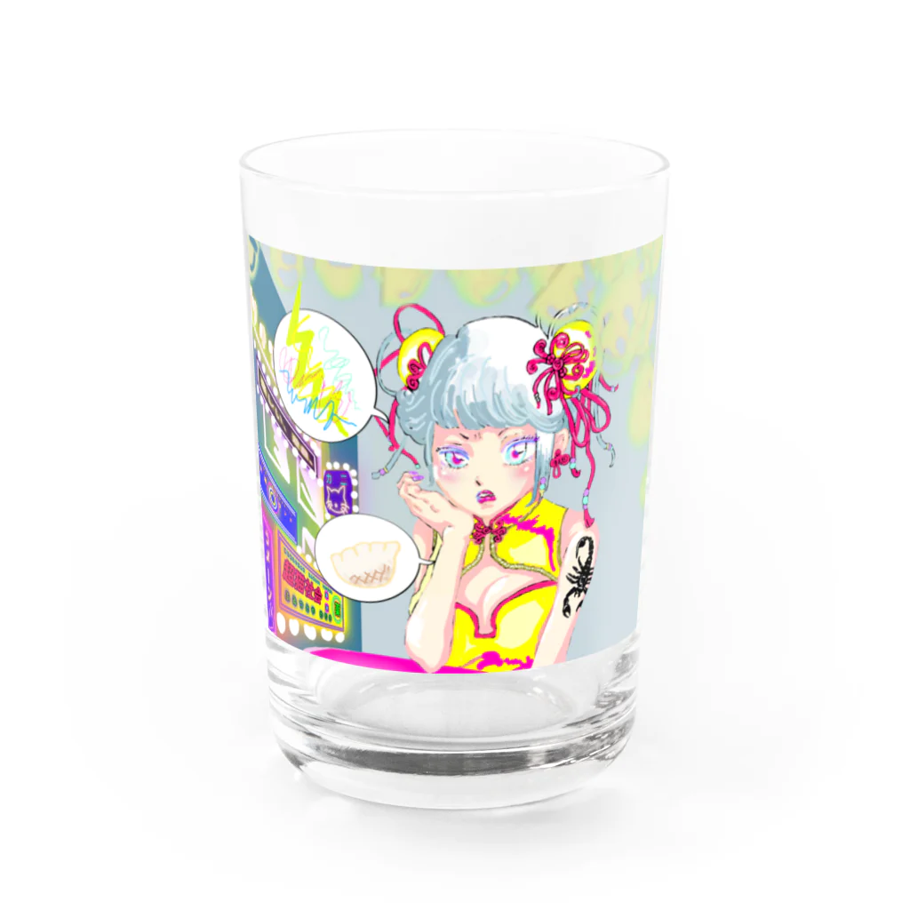 nekoshima-nekotaの餃子食べたいガール Water Glass :front