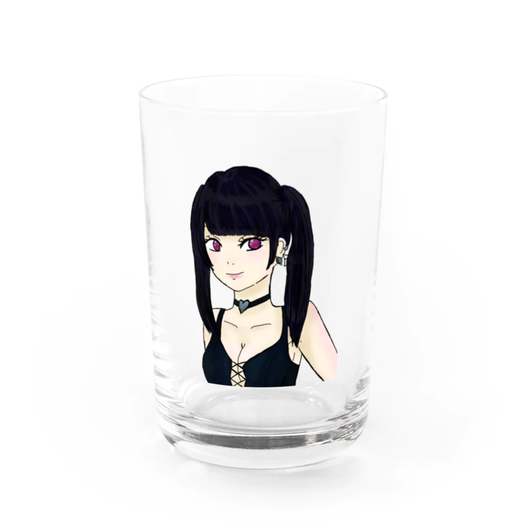 りりのお絵描き屋さんのサキュバスちゃん Water Glass :front