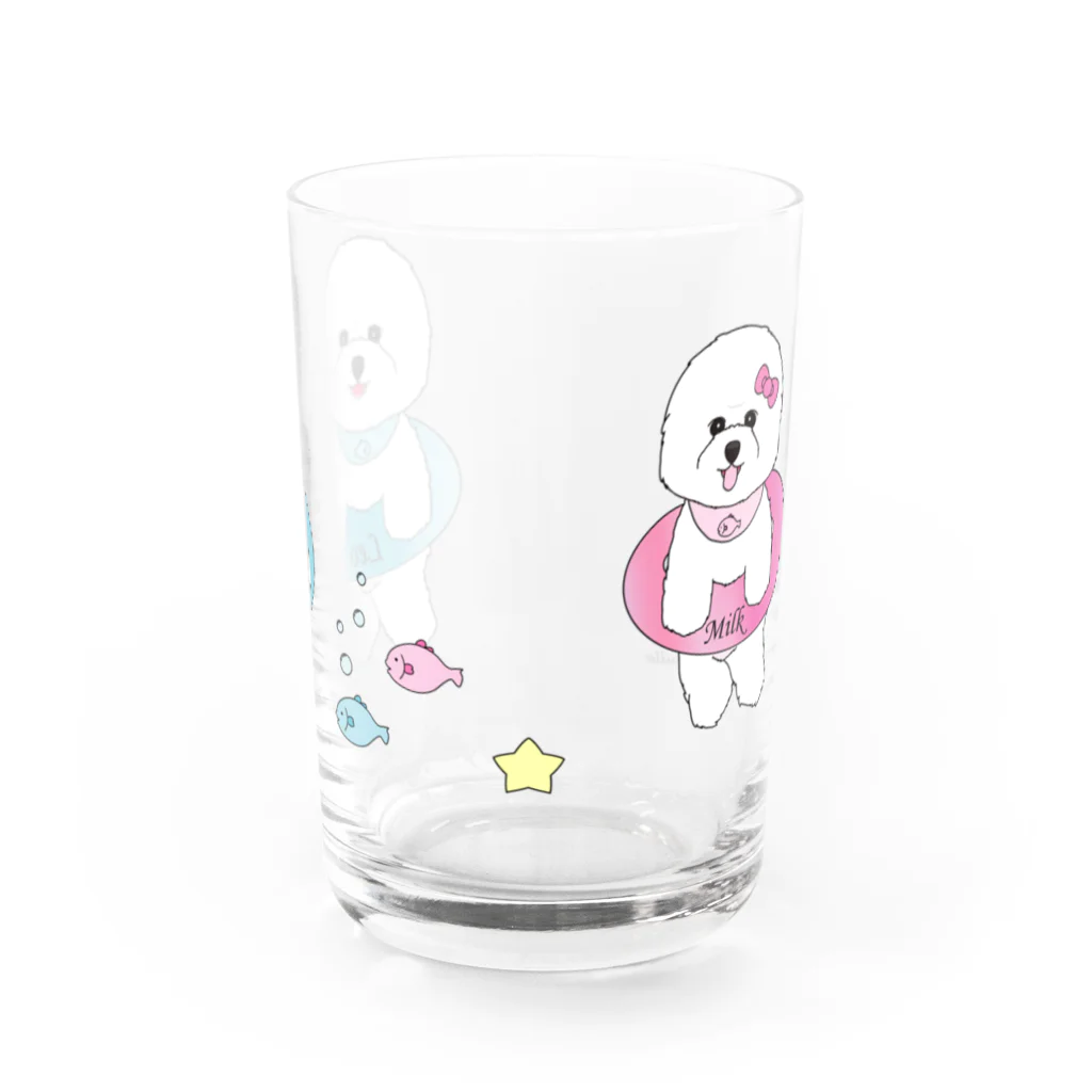 ミルフィーユ(Mirufeuille)のゆったりまったりレオ＆みるく Water Glass :front