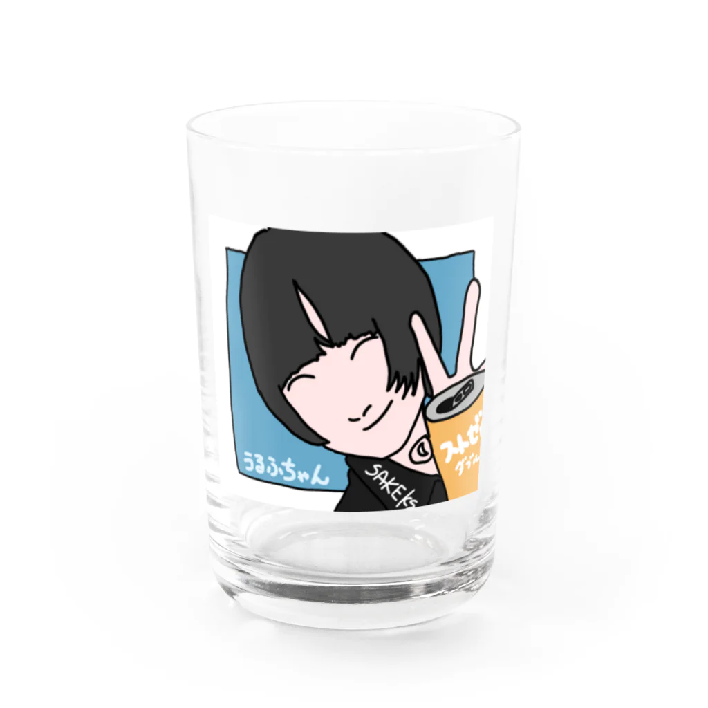 うるふちゃんの酒カスWIN Water Glass :front