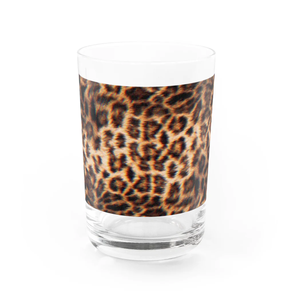 キッチンファラオのヒョウ柄　デザイン Water Glass :front