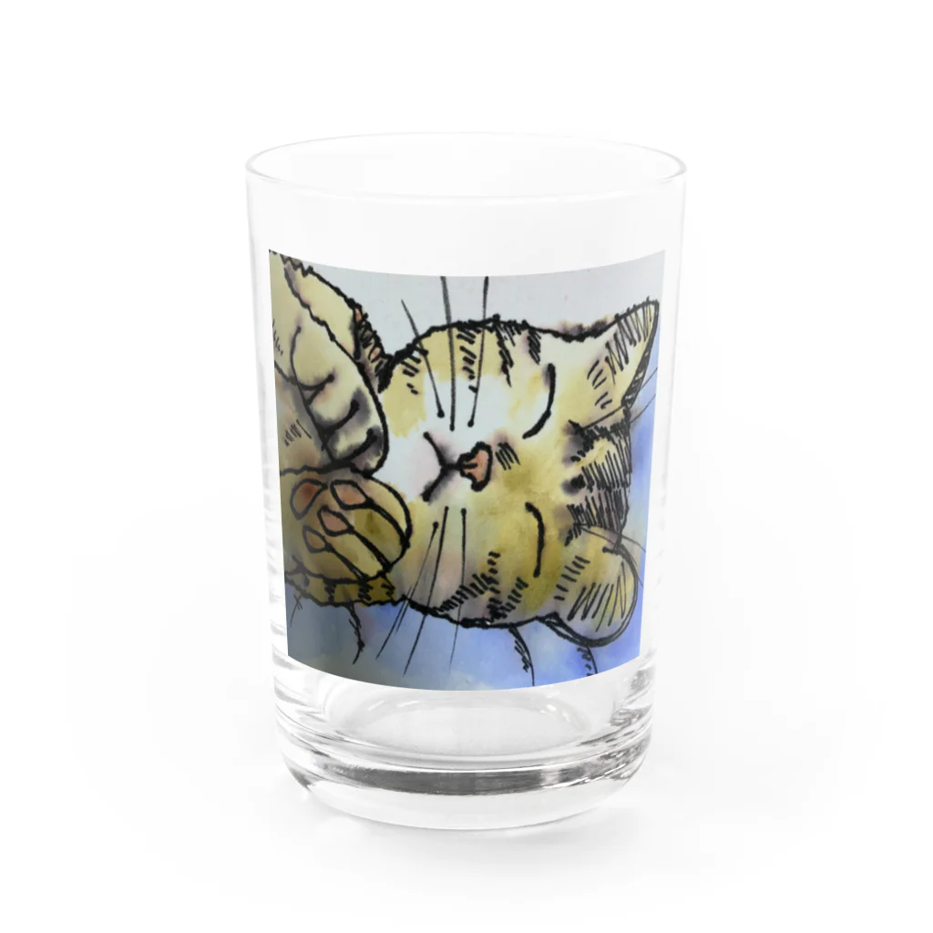 ケイケイの味わいニャンコの眠い猫 グラス前面
