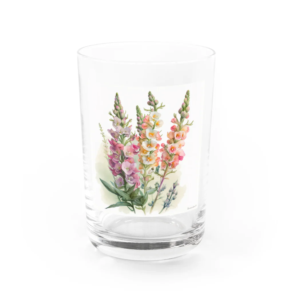 botanicalartAIのキンギョソウ Water Glass :front