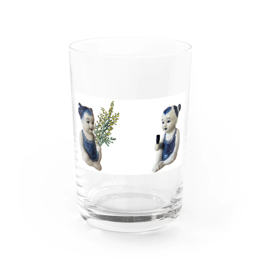 ヤオマサショウテンのヤーちゃんマーちゃん Water Glass :front