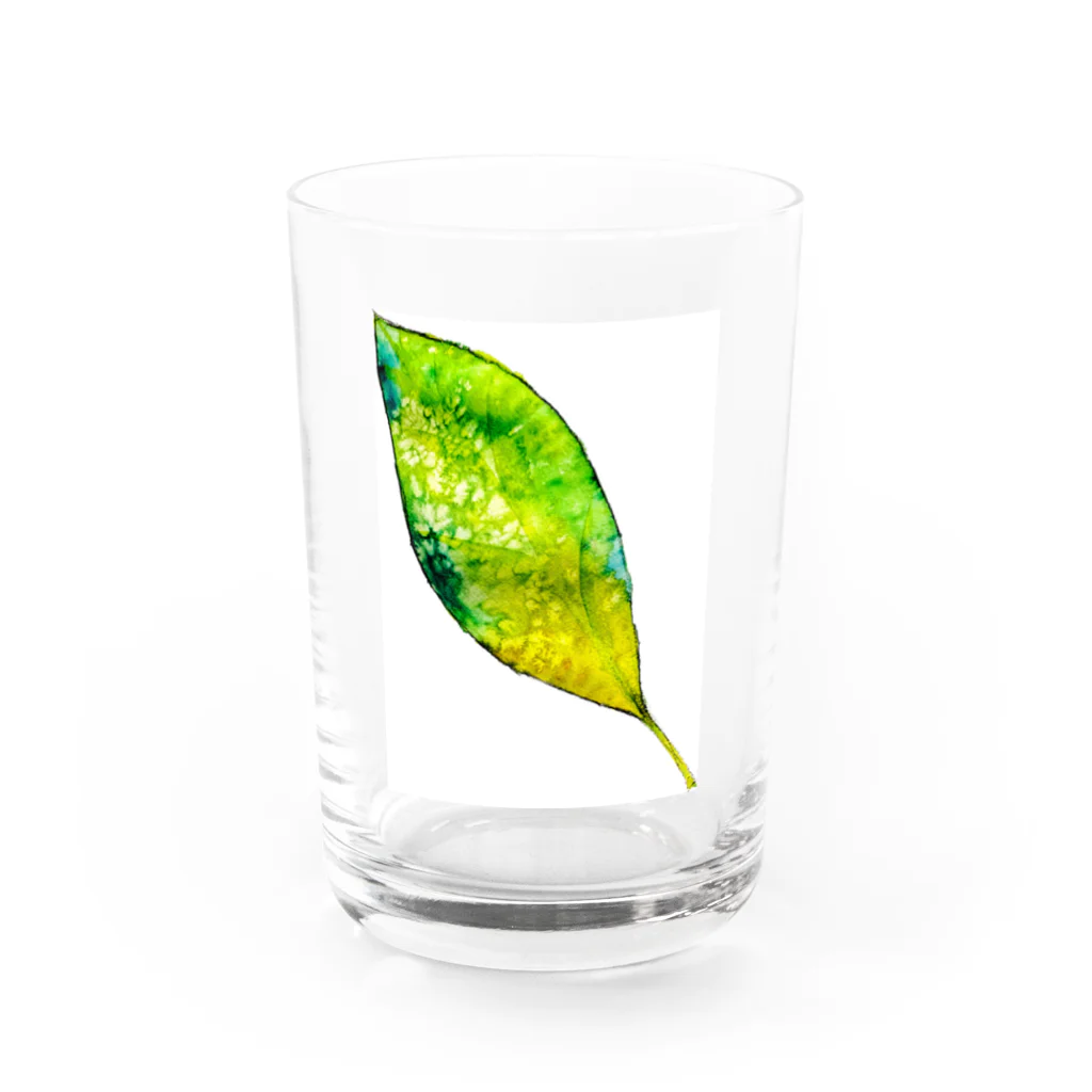 暖暖あたたかの葉っぱ Water Glass :front