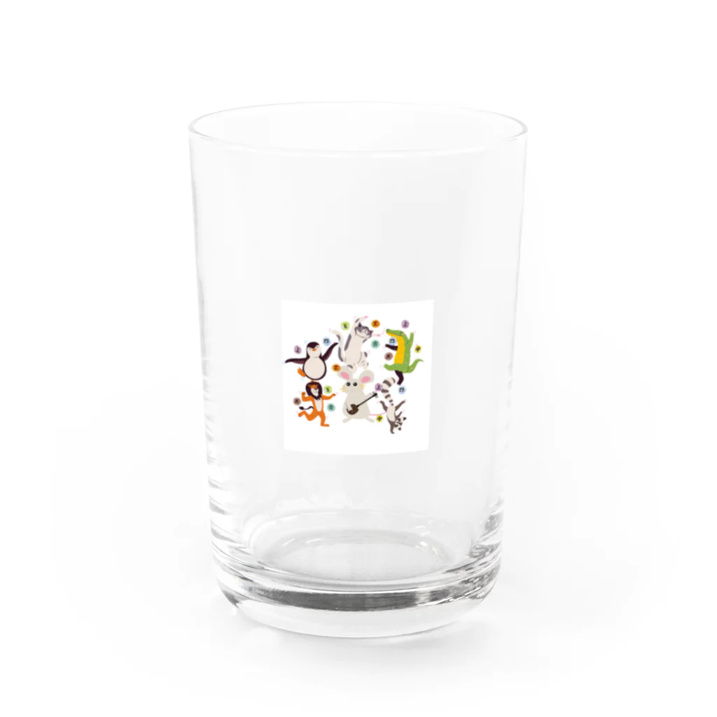 ふりむん達のお店のカチャーシーするアニマル Water Glass :front