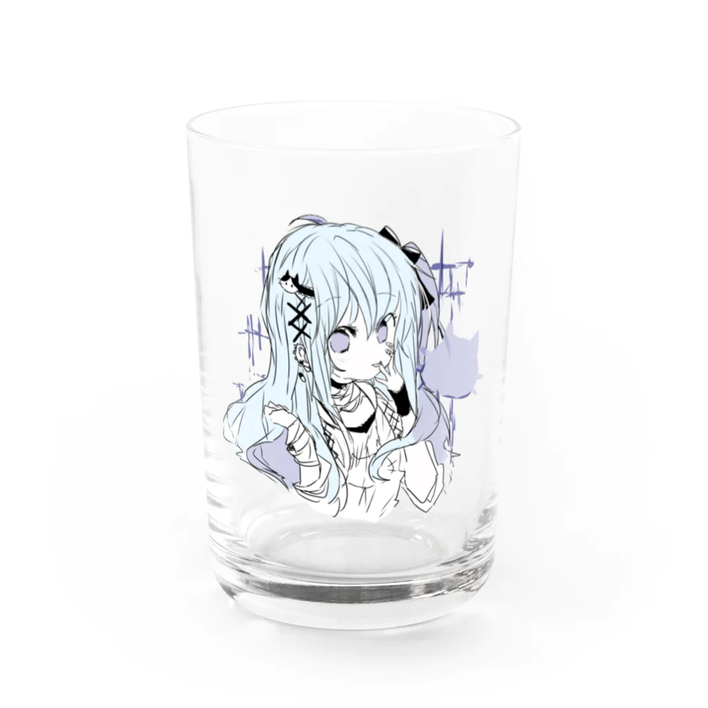 blossomの淡色青紫系女の子 Water Glass :front