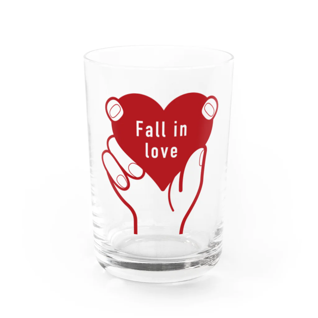 t-shirts-cafeのFall in love Water Glass :front