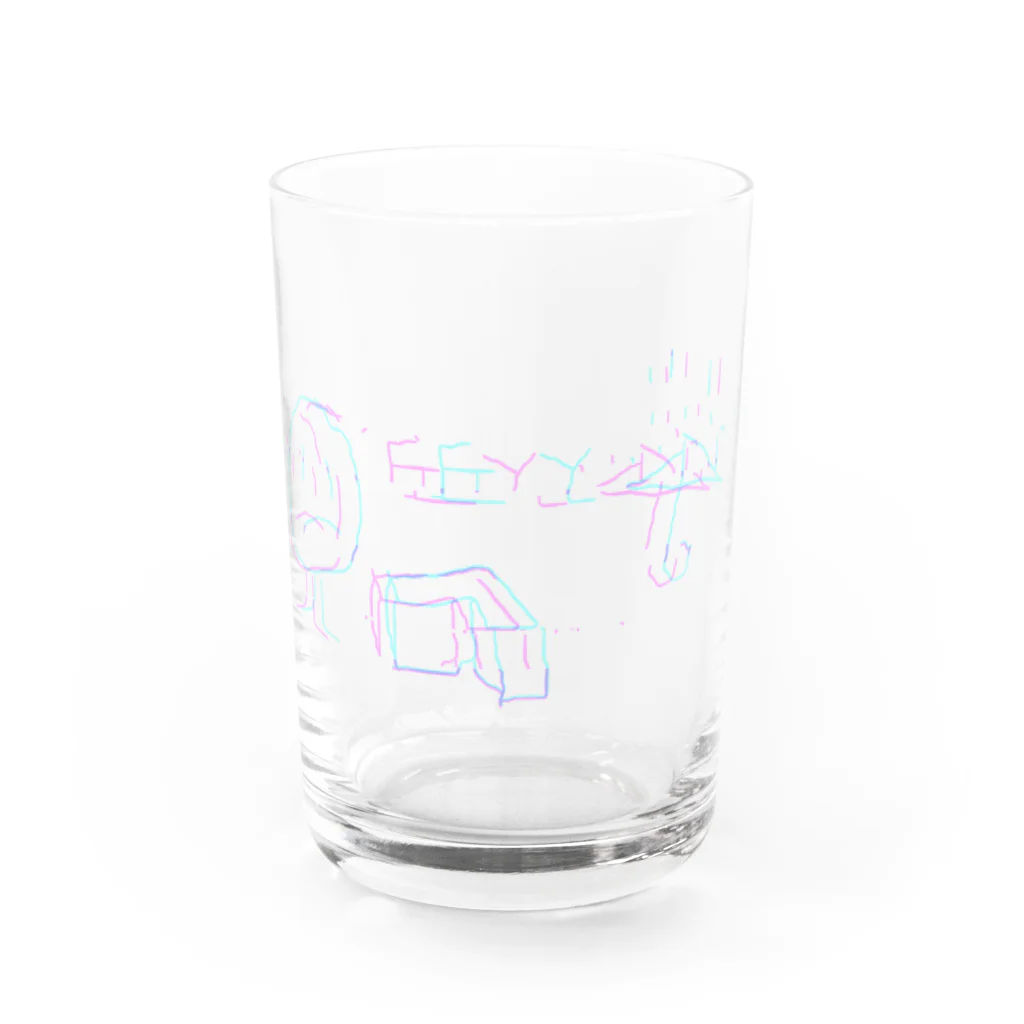 わるきちの店の丘と（春） Water Glass :front