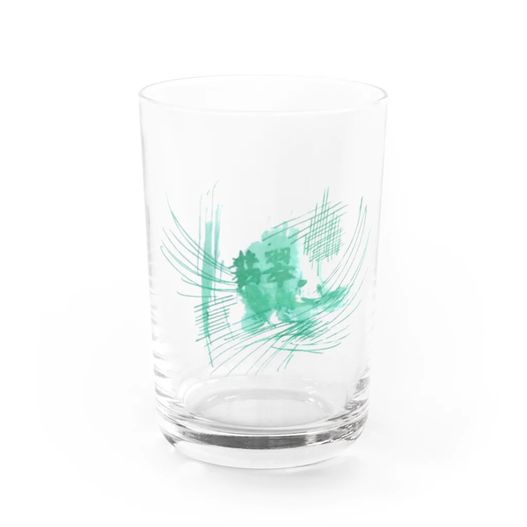 くろ【モノクローム】の翡翠 Water Glass :front