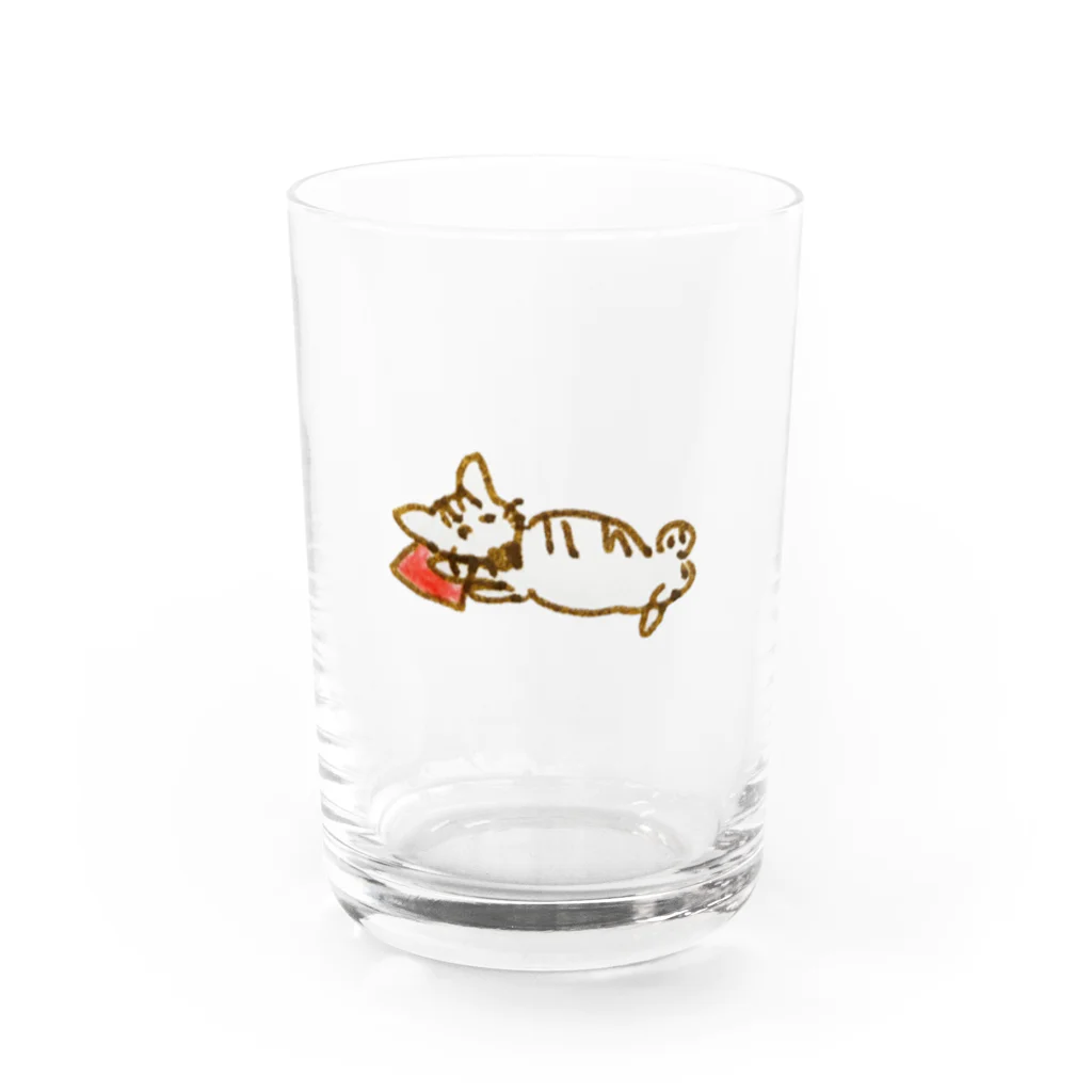 いんふるのハンカチを好きなねこ Water Glass :front