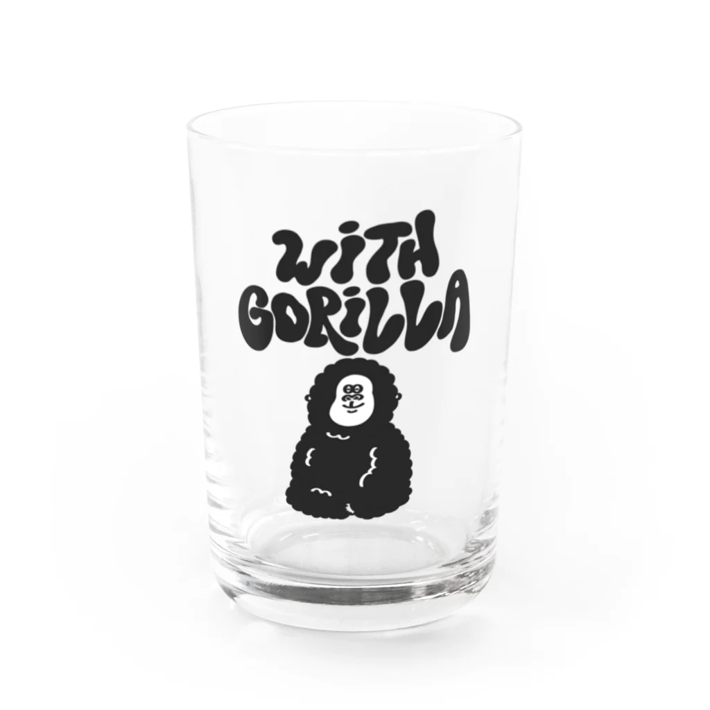 with Gorillaのwith  Gorilla (hippie logo) Water Glass :front