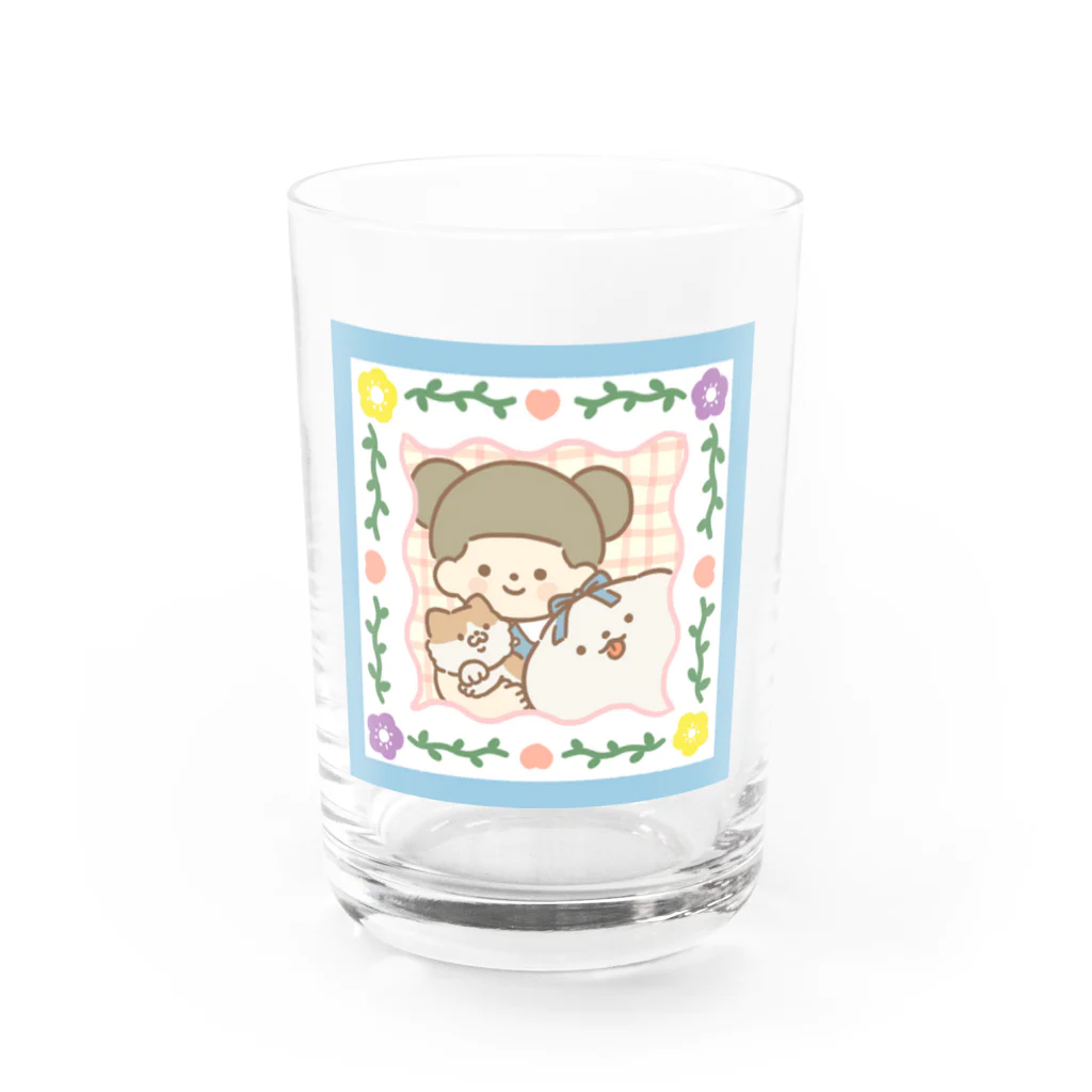 みのむしハウスのなかよしこよし Water Glass :front