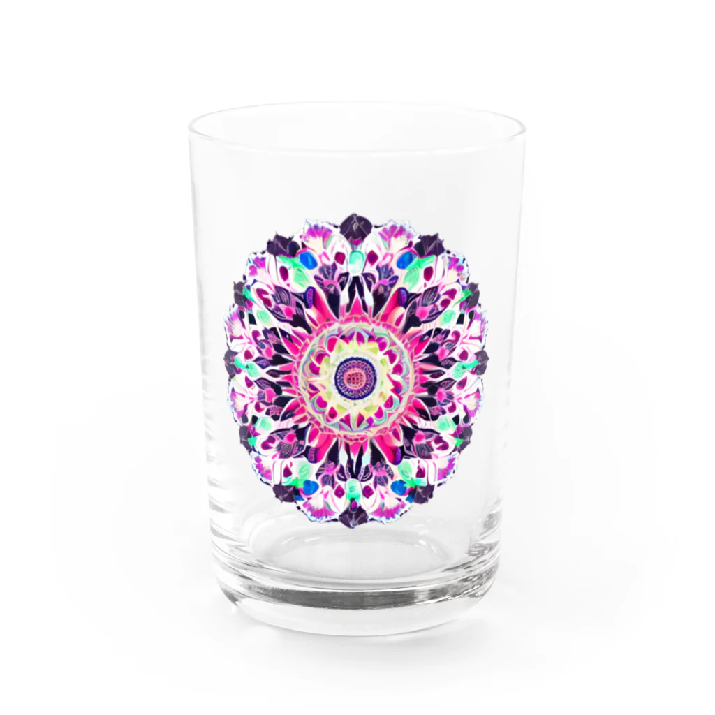 Lala-natural-accessoryのMandala Flower Water Glass :front