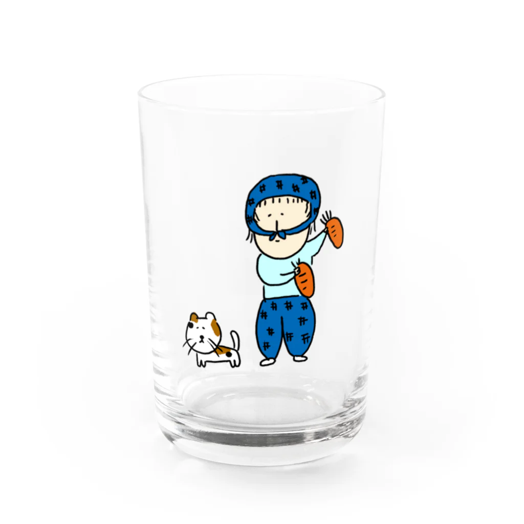 yaseekassy-heppokoの農家とにゃんころ Water Glass :front