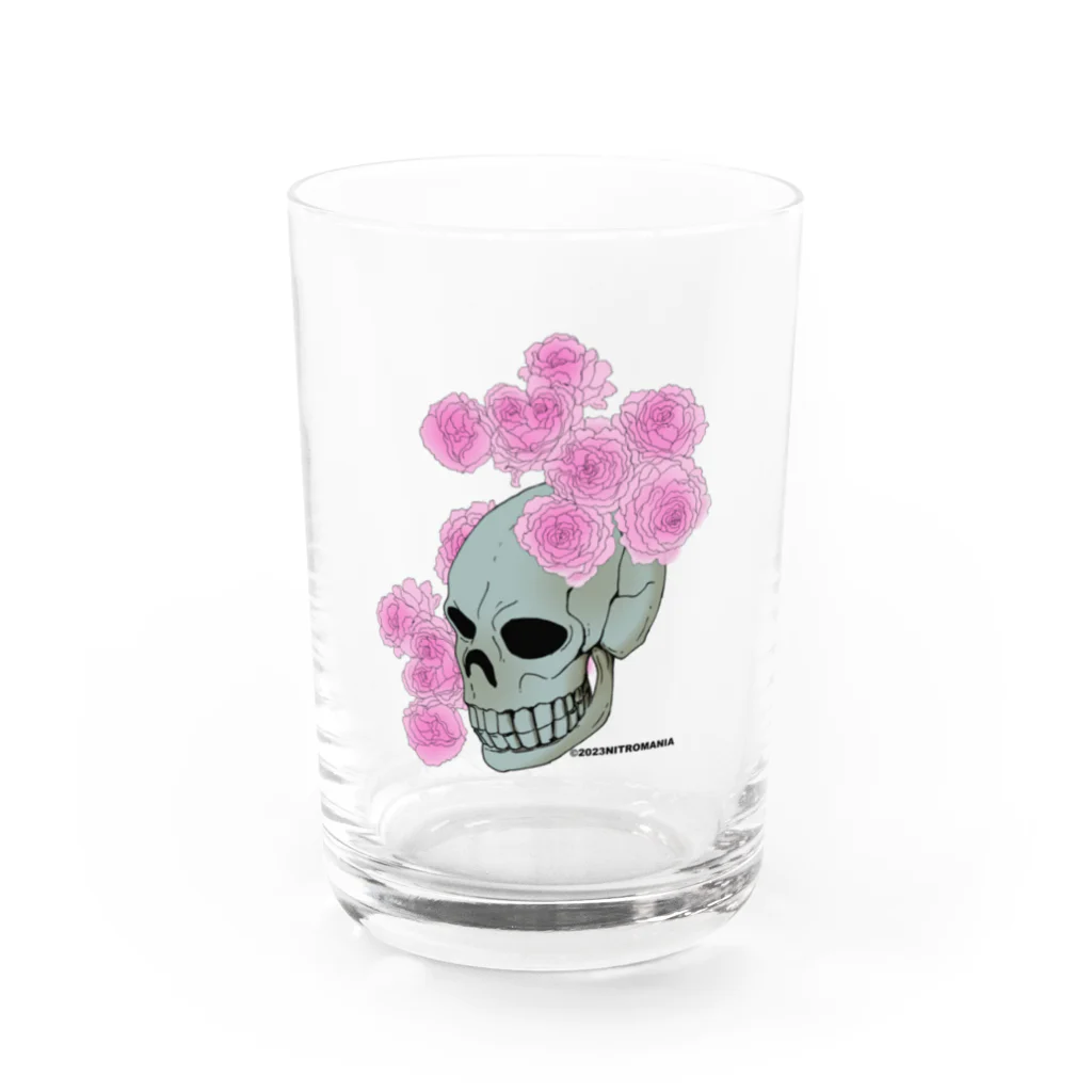 NITROMANIAのスカル（薔薇） Water Glass :front