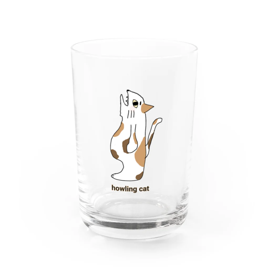 吠える動物の吠えるネコ Water Glass :front