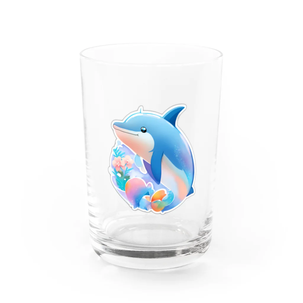 dolphineの可愛いイルカ Water Glass :front