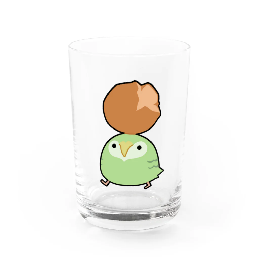 うさやのサーターアンダギーをゲットしてご満悦のカカポ Water Glass :front