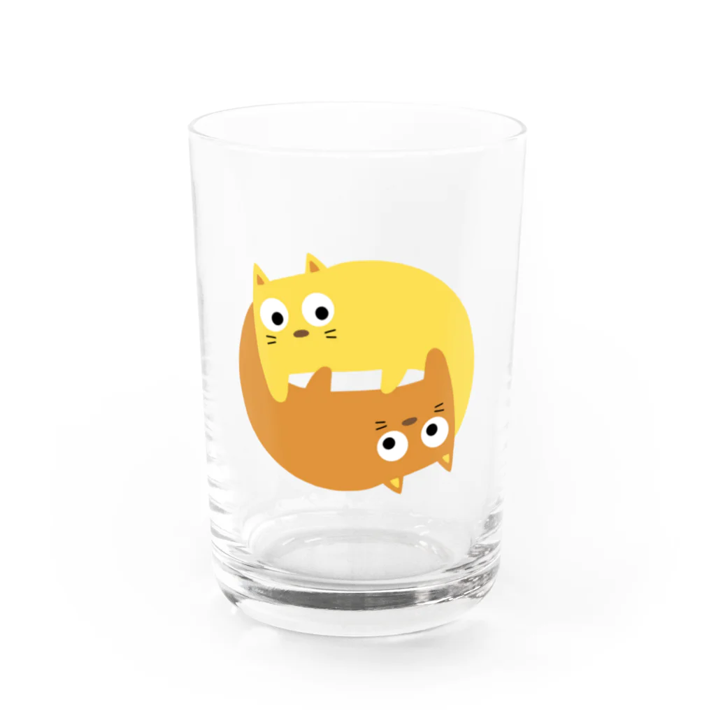 chikichickleの２匹の猫　カラーB Water Glass :front