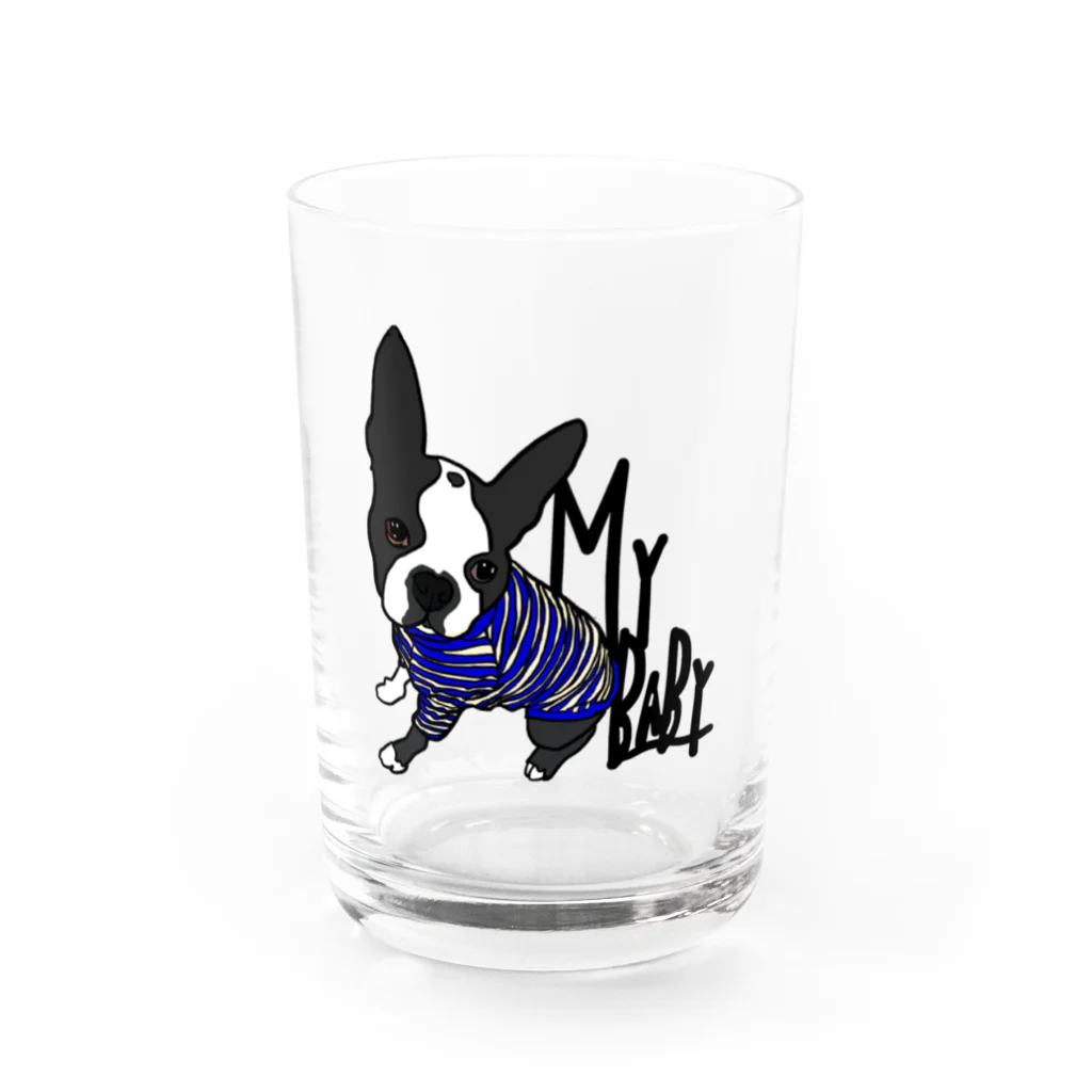 BuhiBuhiBooのMyボストンテリア Water Glass :front