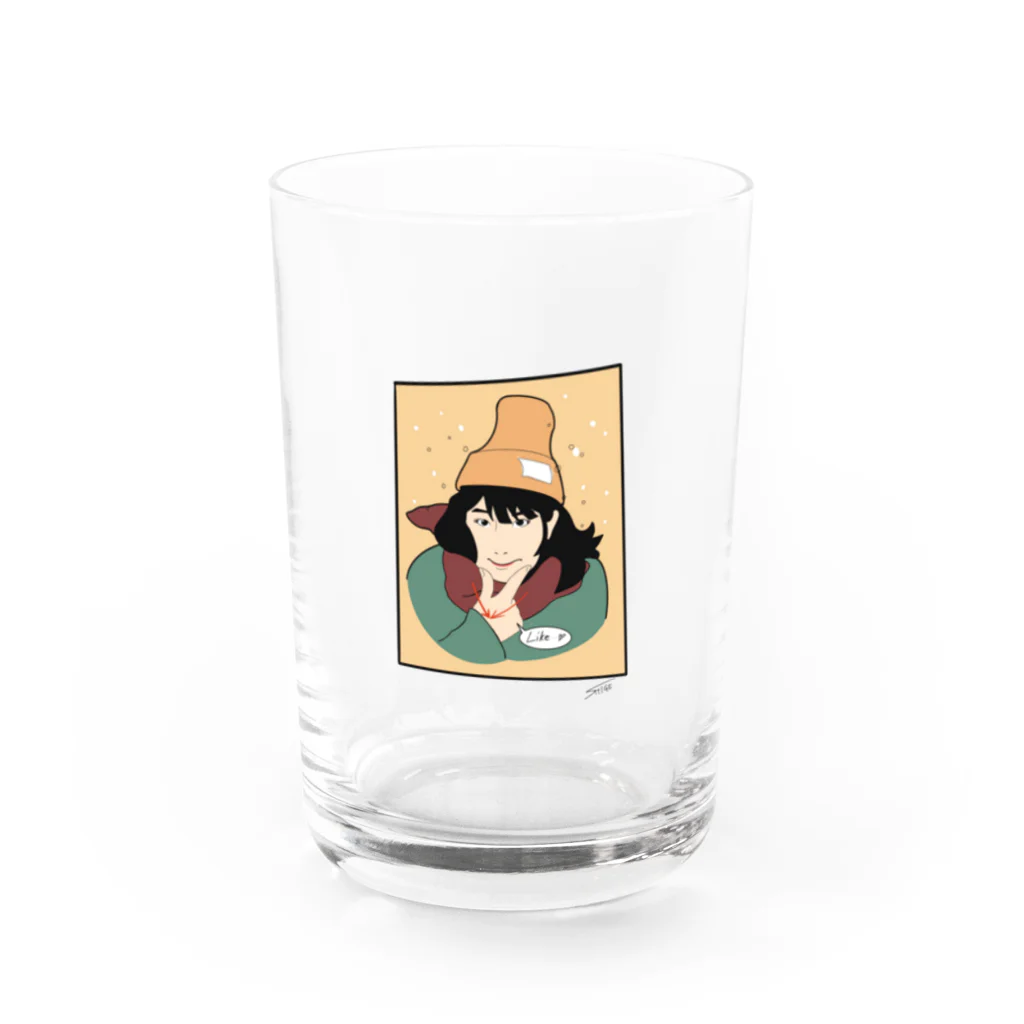 SHIGEの好き　日本手話 Water Glass :front