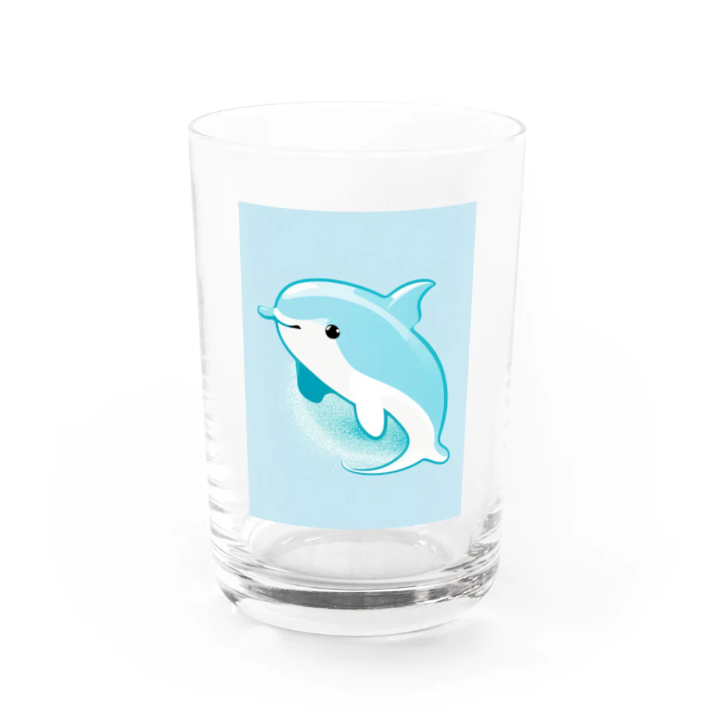 dolphineの癒しのハッピードルフィン　Healing Happy Dolphine Water Glass :front