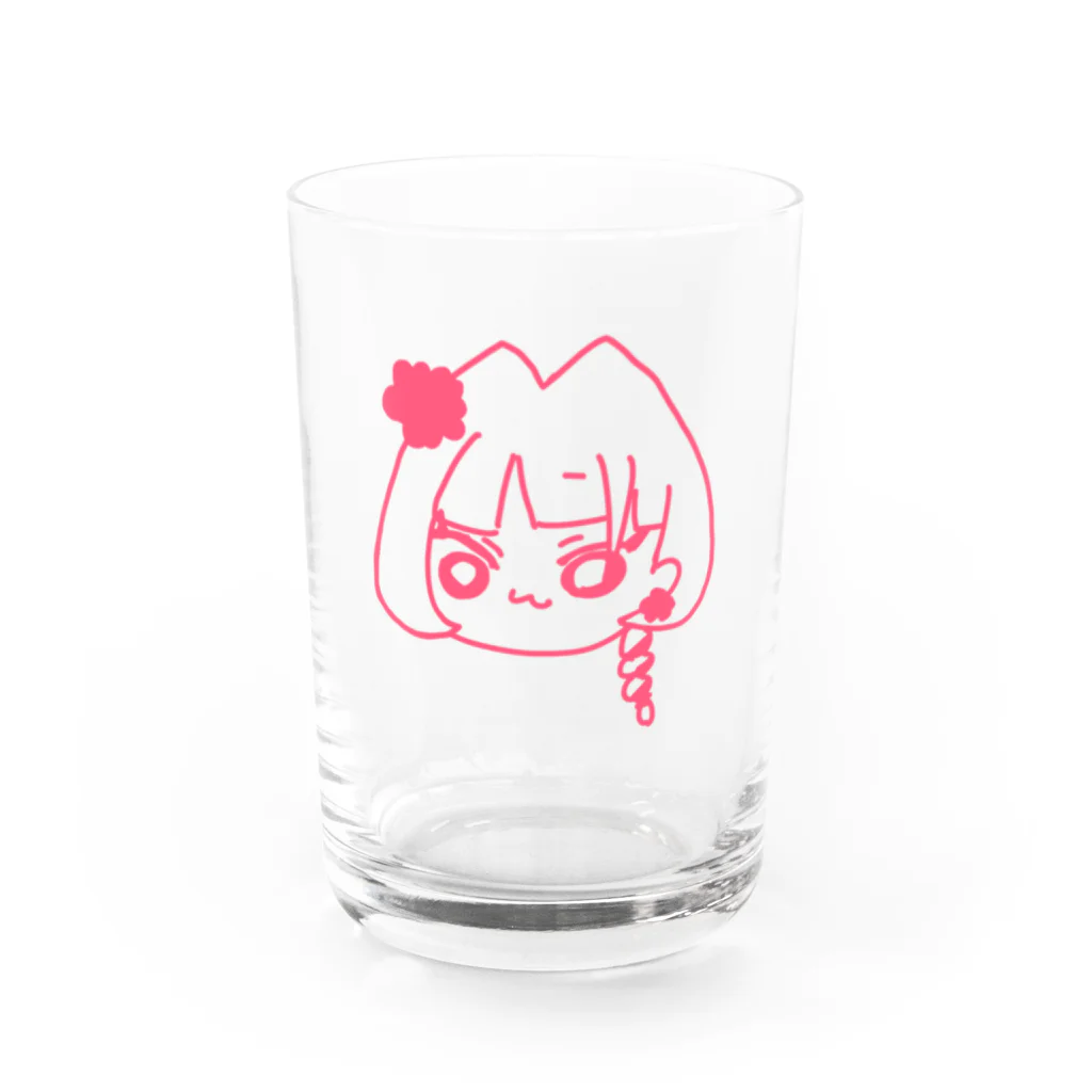 小鈴商店_SUZURI支店のもちもちこぼこら(ピンクもちもち) Water Glass :front