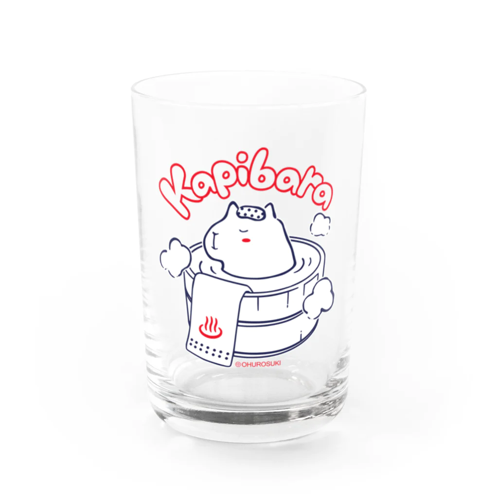 温泉グッズ@ブーさんとキリンの生活のカピバラ Water Glass :front