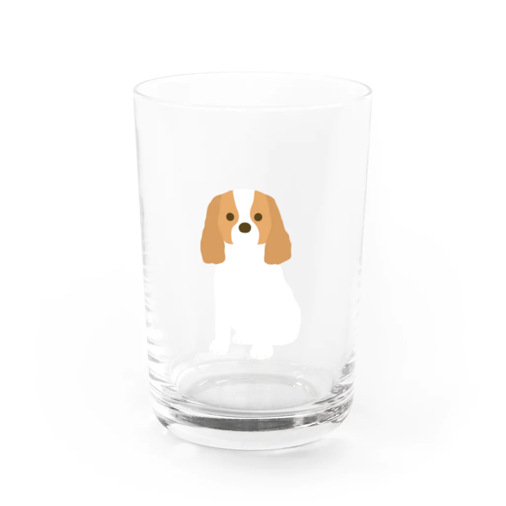 ゆいたっく／犬イラストのキャバリア Water Glass :front