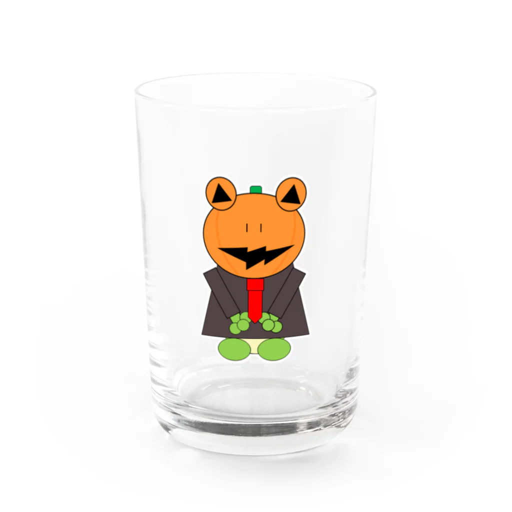 🐸かえるさんと仲間たち🐸のハロウィン　パンプキンパパ  Water Glass :front