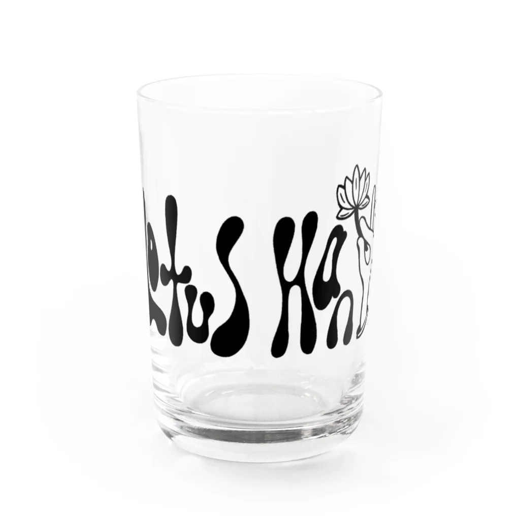 宇宙キャンプのロータス　ハンド　モノトーン Water Glass :front