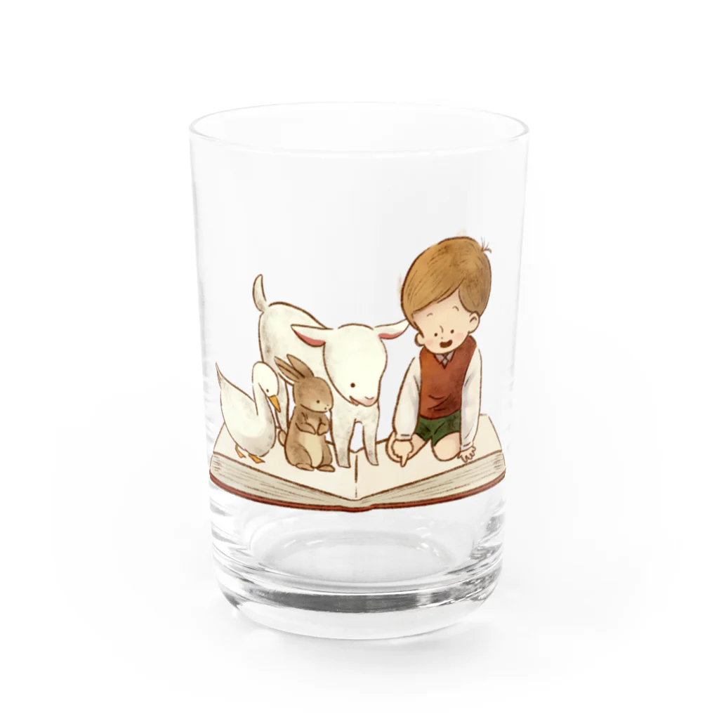 たかはらゆかイラストレーションの子ども時代の優しい時間 Water Glass :front