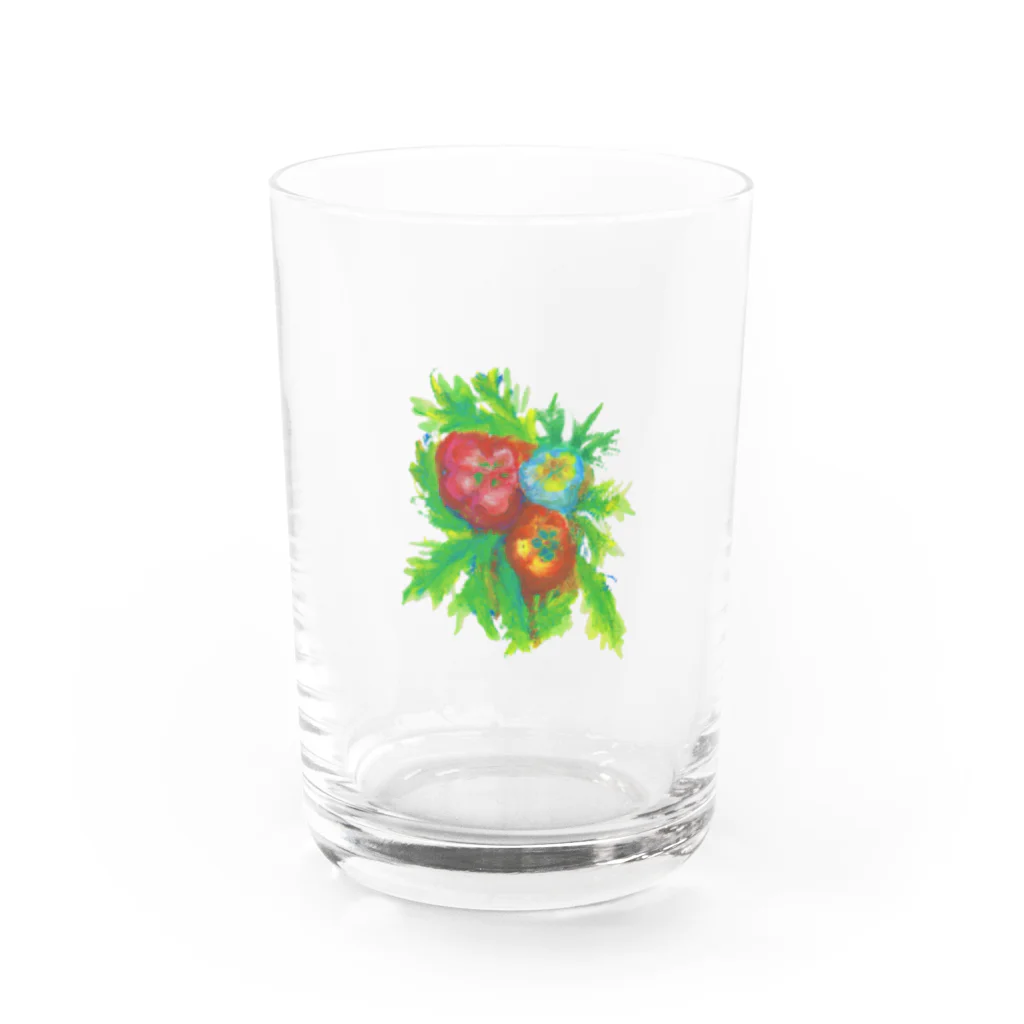 穂田ぽたのパンジーのミニ Water Glass :front