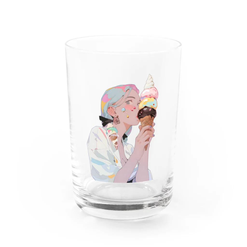 ヤバいTシャツ屋しゃんの暑い夏はアイスだ011 Water Glass :front