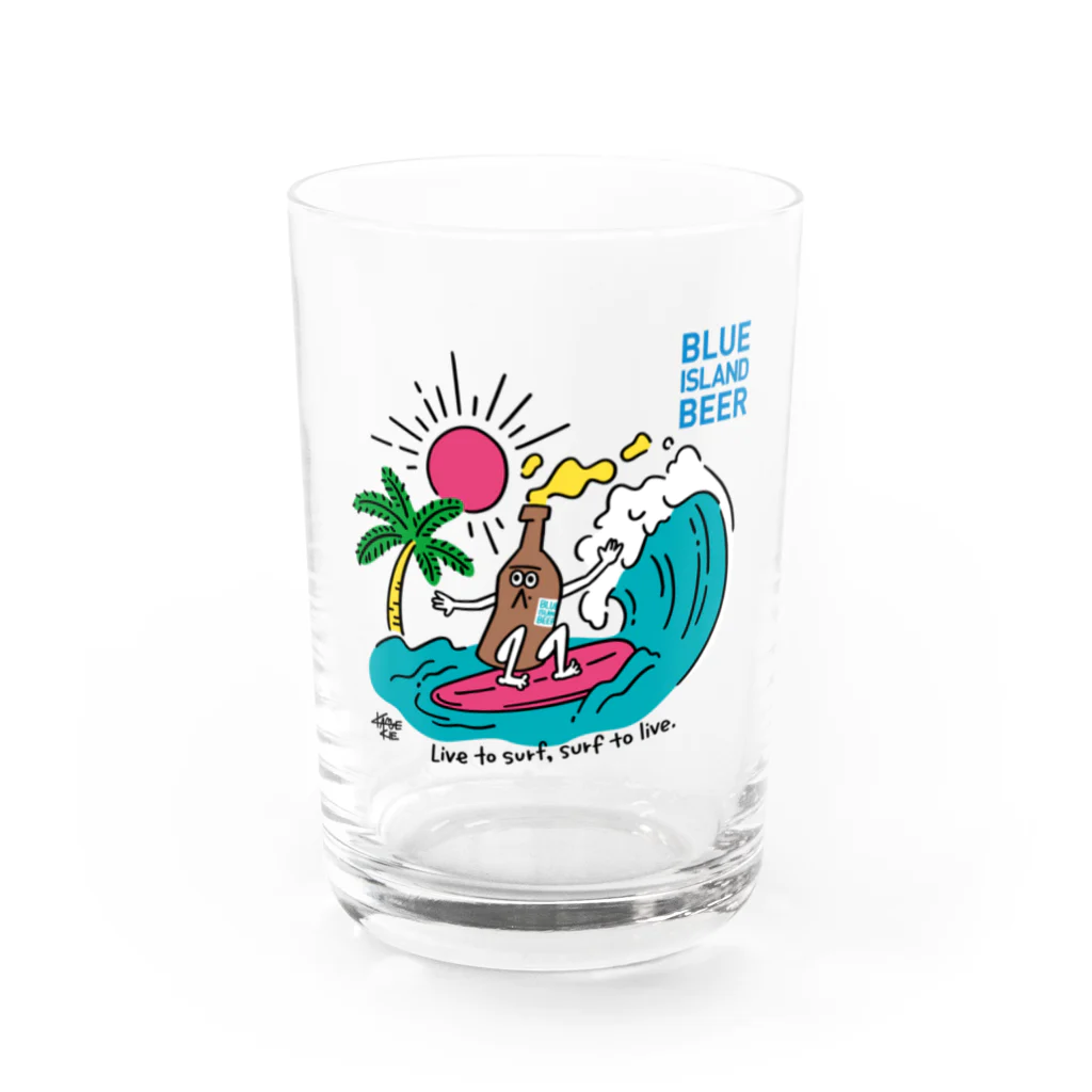 BLUE ISLAND BEER グッズストアのBLUE ISLAND SURFER グラス前面