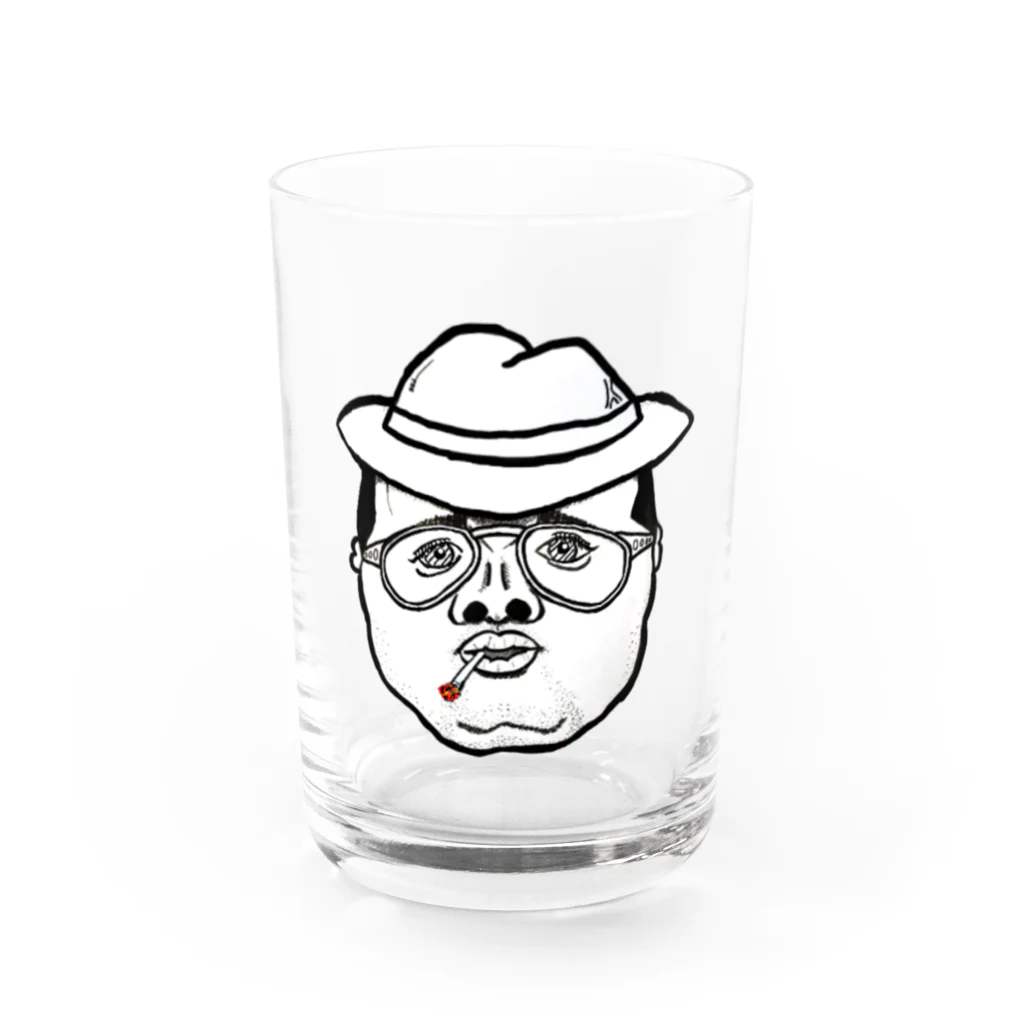 金剛力ぷりすけ像のシンプル田中ことこ Water Glass :front