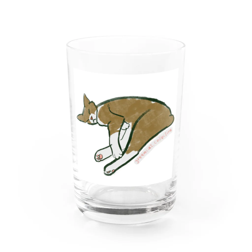 greencat_collectionのお昼寝ねこ Water Glass :front