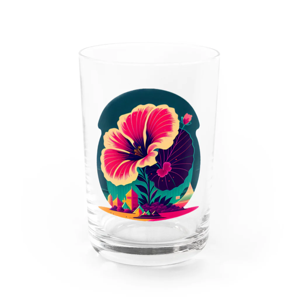 ozのハイビスカス🌺 Water Glass :front