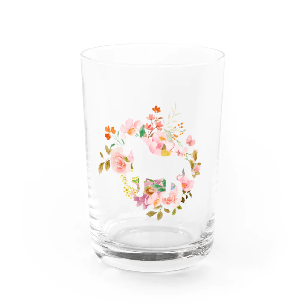 horse-lvの花馬の型抜き柄 Water Glass :front