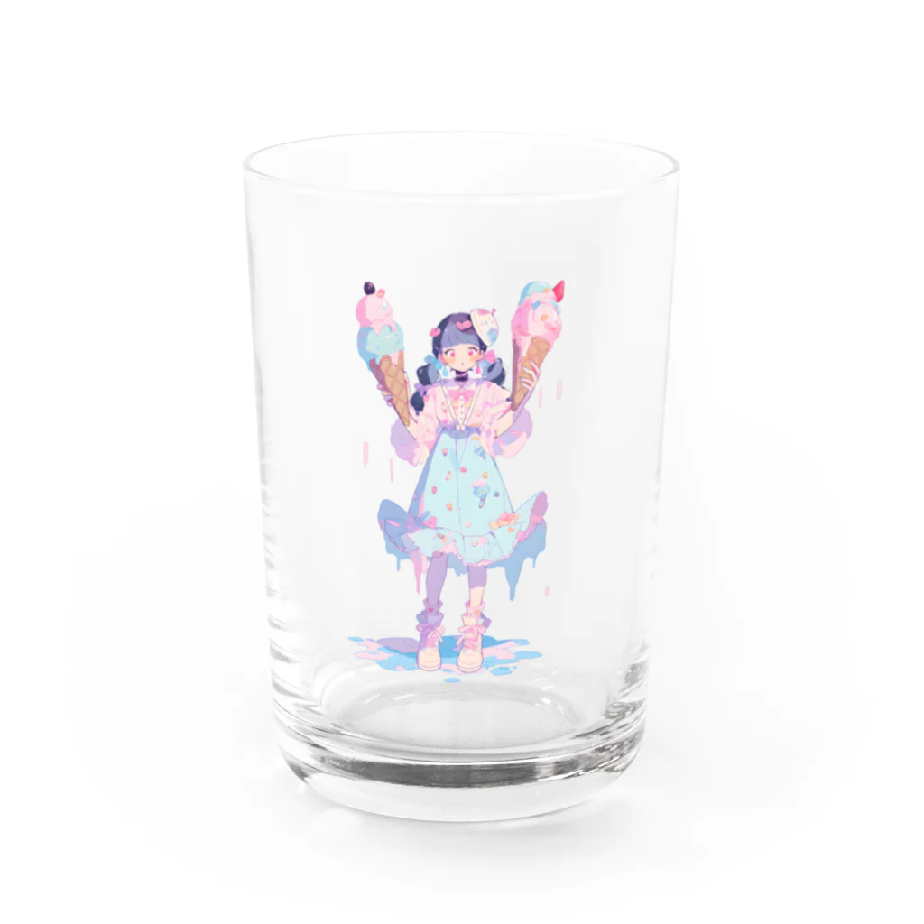 ヤバいTシャツ屋しゃんの暑い夏はアイスだ015 Water Glass :front