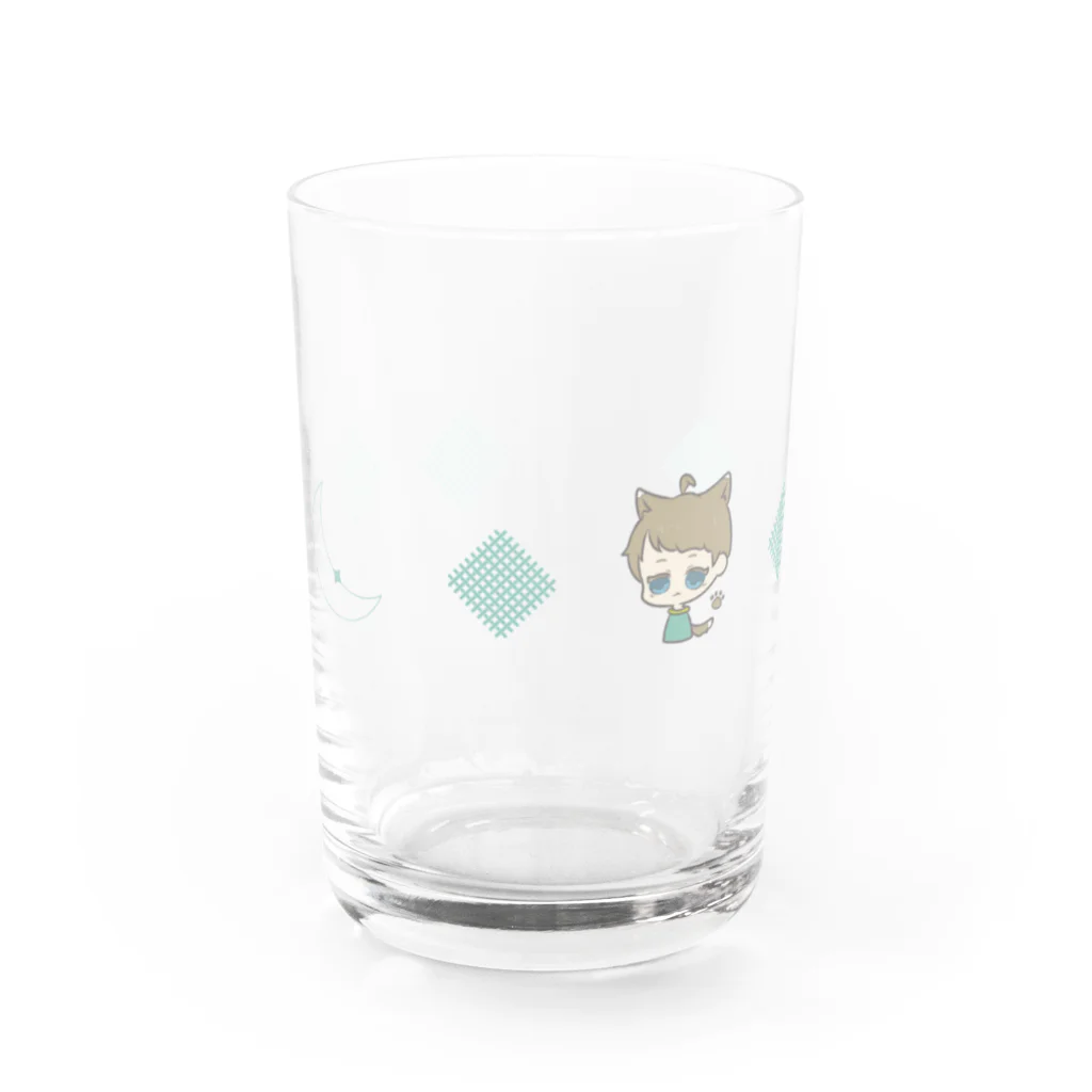 Uni mode　の月と太陽　ぺあぐらす（ぼーい） Water Glass :front