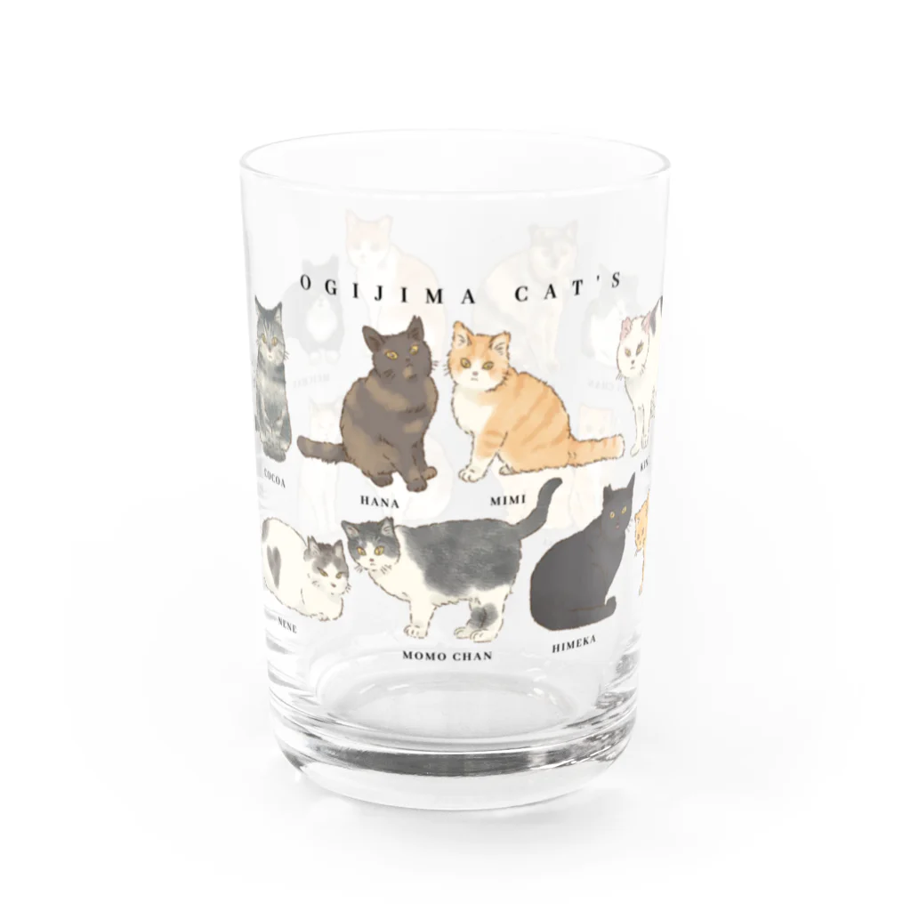 OHAYO CHAHANの男木島猫ずかんグラス Water Glass :front